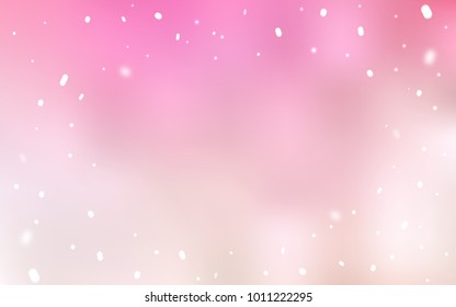 Light Pink, Yellow vector cover with beautiful snowflakes.