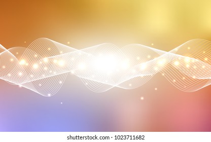 Light Pink, Yellow vector cover with happy holiday ribbons. Beautiful colored illustration with ribbon in celebration style. New design for ad, poster, banner of your Party.
