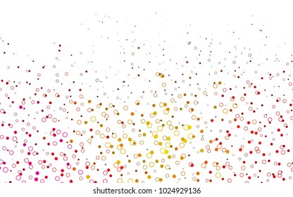 Light Pink, Yellow vector  cover with spots. Beautiful colored illustration with blurred circles in nature style. Completely new template for your brand book.