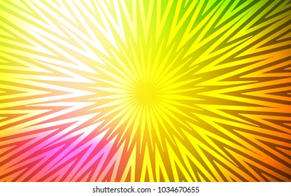 Light Pink, Yellow vector cover with stright stripes. Glitter abstract illustration with colored sticks. Best design for your ad, poster, banner.
