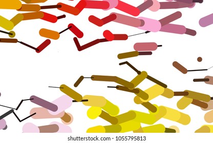 Light Pink, Yellow vector cover with rounded stripes. Blurred decorative design in simple style with lines. The pattern can be used as ads, poster, banner for medicine.