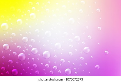 Light Pink, Yellow vector cover with spots. Blurred decorative design in abstract style with bubbles. The pattern can be used for aqua ad, booklets.