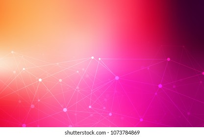 Light Pink, Yellow vector cover with spots, lines. Modern abstract colorful illustration with spheres and lines. Pattern can be used for ads, leaflets.