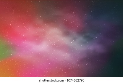 Light Pink, Yellow vector cover with astronomical stars. Shining illustration with sky stars on abstract template. Smart design for your business advert.