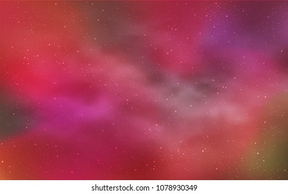Light Pink, Yellow vector cover with astronomical stars. Shining illustration with sky stars on abstract template. Pattern for futuristic ad, booklets.