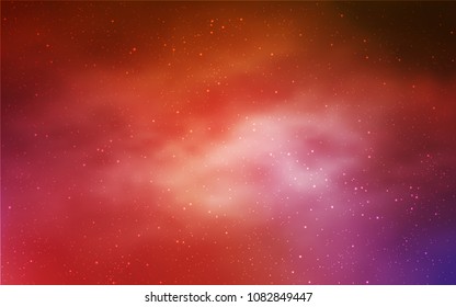 Light Pink, Yellow vector cover with astronomical stars. Shining illustration with sky stars on abstract template. Pattern for astrology websites.