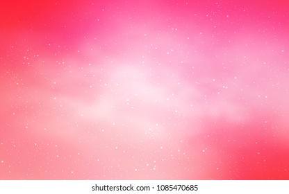 Light Pink, Yellow vector cover with astronomical stars. Blurred decorative design in simple style with galaxy stars. Best design for your ad, poster, banner.
