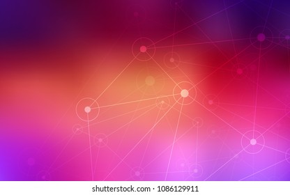 Light Pink, Yellow vector cover with spots, lines. Decorative design in abstract style with triangle structure. Pattern can be used for futuristic ad, booklets.