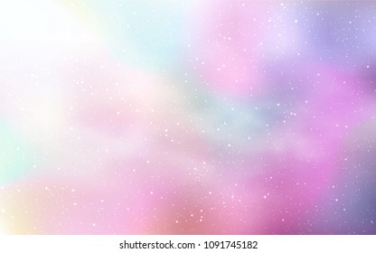 Light Pink, Yellow vector cover with astronomical stars. Shining illustration with sky stars on abstract template. Best design for your ad, poster, banner.
