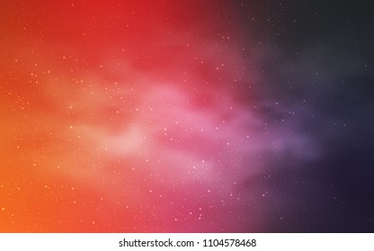 Light Pink, Yellow vector cover with astronomical stars. Glitter abstract illustration with colorful cosmic stars. Best design for your ad, poster, banner.
