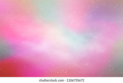 Light Pink, Yellow vector cover with astronomical stars. Space stars on blurred abstract background with gradient. Pattern for astrology websites.