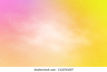 Light Pink, Yellow vector cover with astronomical stars. Modern abstract illustration with Big Dipper stars. Pattern for astronomy websites.