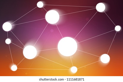 Light Pink, Yellow vector cover with spots, lines. Modern abstract colorful illustration with spheres and lines. Pattern can be used for futuristic ad, booklets.