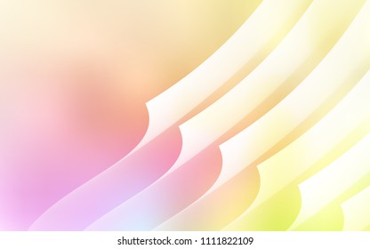 Light Pink, Yellow vector cover with stright stripes. Glitter abstract illustration with colored sticks. Pattern for ads, posters, banners.