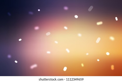 Light Pink, Yellow vector cover with beautiful snowflakes. Decorative shining illustration with snow on abstract template. New year design for your ad, poster, banner.