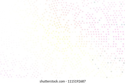 Light Pink, Yellow vector cover with small and big stars. Glitter abstract illustration with colored stars. The pattern can be used for wrapping gifts.