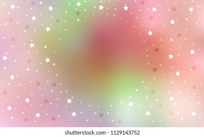 Light Pink, Yellow vector cover with small and big stars. Blurred decorative design in simple style with stars. The pattern can be used for websites.