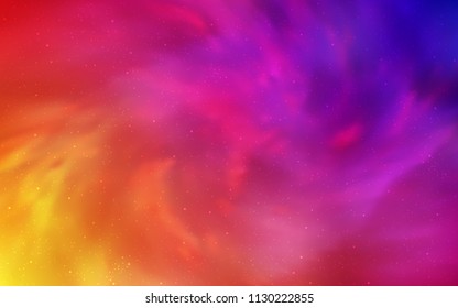 Light Pink, Yellow vector cover with astronomical stars. Shining colored illustration with bright astronomical stars. Pattern for astrology websites.