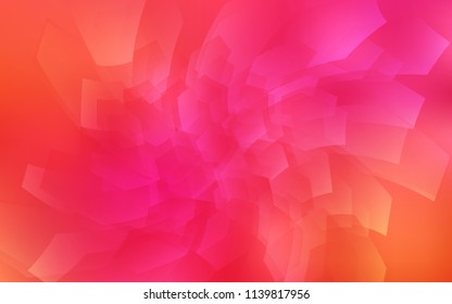 Light Pink, Yellow vector cover with set of hexagons. Illustration of colored hexagons on white surface. Pattern can for your ad, booklets.