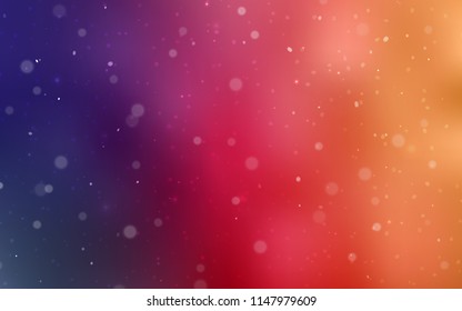 Light Pink, Yellow vector cover with beautiful snowflakes. Glitter abstract illustration with crystals of ice. New year design for your business advert.