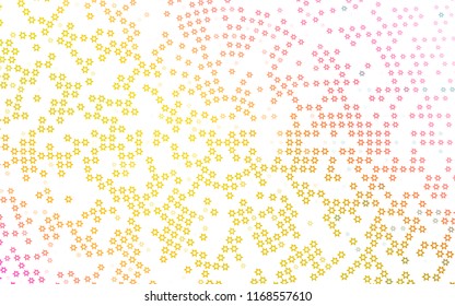 Light Pink, Yellow vector cover with small and big stars. Modern geometrical abstract illustration with stars. The pattern can be used for websites.