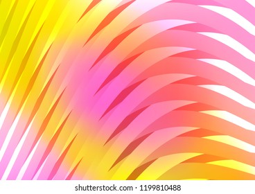 Light Pink, Yellow vector cover with long lines. Modern geometrical abstract illustration with staves. Smart design for your business advert.