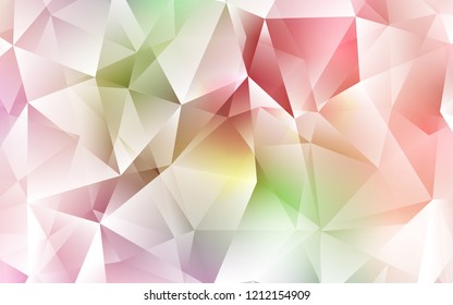 Light Pink, Yellow vector cover in polygonal style. Triangles on abstract background with colorful gradient. Smart design for your business advert.