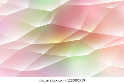 Light Pink, Yellow vector cover in polygonal style. Beautiful illustration with triangles in nature style. Best design for your ad, poster, banner.