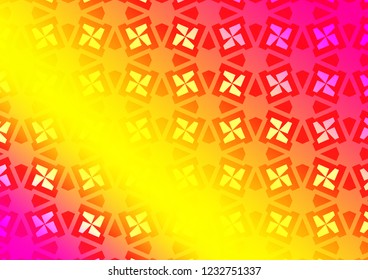 Light Pink, Yellow vector cover in triangles, cubes. Illustration with set of colorful triangles, squares. Smart design for your business advert.