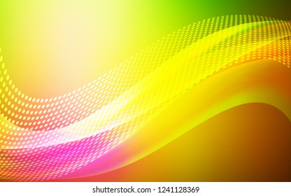 Light Pink, Yellow vector cover with spots, lines. Illustration with set of colorful abstract circles and lines. Pattern for futuristic ad, booklets.