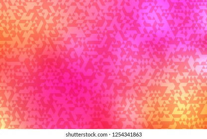 Light Pink, Yellow vector cover in polygonal style. Decorative design in abstract style with triangles. Smart design for your business advert.