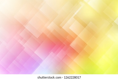 Light Pink, Yellow vector cover with stright stripes. Lines on blurred abstract background with gradient. Smart design for your business advert.