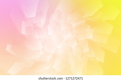 Light Pink, Yellow vector cover with set of hexagons. Illustration with set of colorful hexagons. New design for website's poster, banner.
