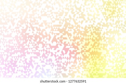 Light Pink, Yellow vector cover in polygonal style. Beautiful illustration with triangles in nature style. Pattern for commercials.