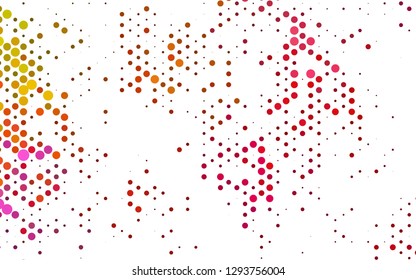 Light Pink, Yellow vector cover with circles. Glitter abstract illustration with blurred drops of rain. Pattern for ads, booklets.