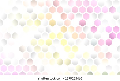 Light Pink, Yellow vector cover with set of hexagons. Abstract illustration with colorful hexagons. Pattern for ads, leaflets.