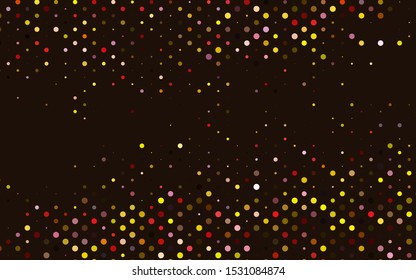 Light Pink, Yellow vector cover with spots. Blurred bubbles on abstract background with colorful gradient. Design for posters, banners.