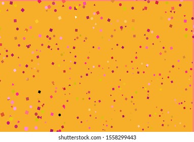 Light Pink, Yellow vector cover in polygonal style with circles. Decorative design in abstract style with lines, dots, cubes. Pattern for busines ad, booklets, leaflets