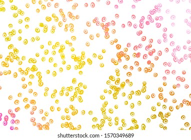 Light Pink, Yellow vector cover with spots. Blurred bubbles on abstract background with colorful gradient. Design for posters, banners.