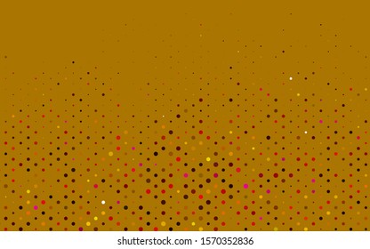 Light Pink, Yellow vector cover with spots. Beautiful colored illustration with blurred circles in nature style. Pattern of water, rain drops.