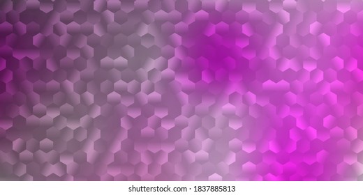 Light pink, yellow vector cover with simple hexagons. Abstract colorful gradient hexagons on blur backdrop. Website poster & banner design.