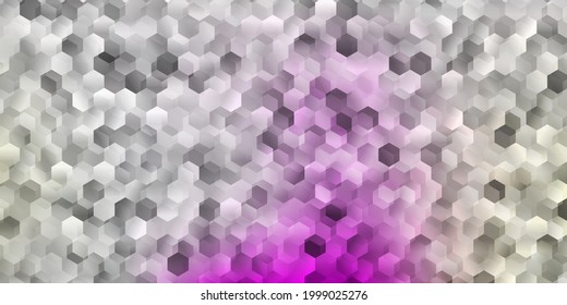 Light pink, yellow vector cover with simple hexagons. Creative blur background with colorful simple hexagons. Design for your social networks.