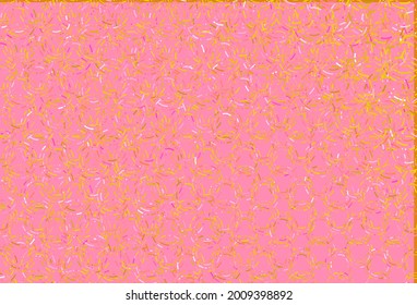 Light pink, yellow vector cover with spots. Illustration with set of shining colorful abstract circles. Pattern of water, rain drops.