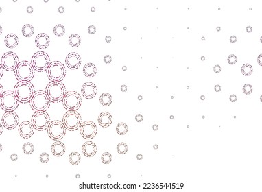 Light pink, yellow vector cover with spots. Blurred bubbles on abstract background with colorful gradient. Pattern for ads, leaflets.
