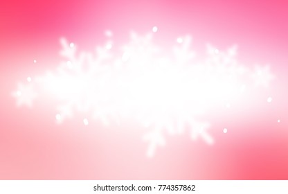 Light Pink, Yellow vector cover with beautiful snowflakes. Decorative shining illustration with snow on abstract template. The pattern can be used for year new  websites.
