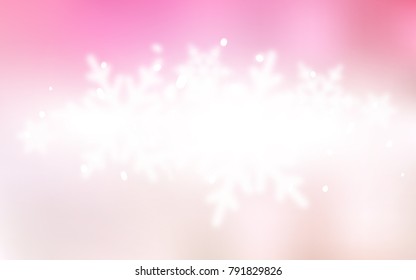 Light Pink, Yellow vector cover with beautiful snowflakes. Decorative shining illustration with snow on abstract template. The pattern can be used for new year ad, booklets.