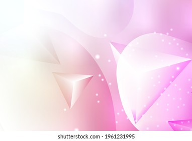 Light Pink, Yellow vector Decorative design in abstract style with triangle structure. Beautiful colored illustration with blurred circles in nature style. Modern template for landing page.
