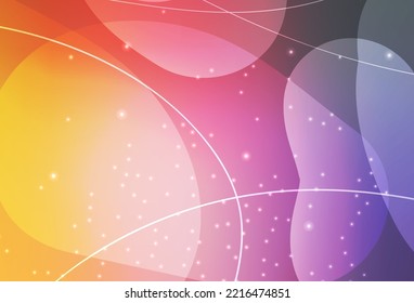 Light Pink, Yellow vector Decorative design in abstract style with bubbles, lines. Blurred bubbles on abstract background with colorful gradient. Base for booklets, leaflets