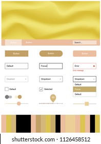 Light Pink, Yellow vector design ui kit with curved circles. Colorful illustration in abstract memphis style with gradient. This template you can use for landing pages.