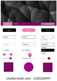 Light Pink, Yellow vector design ui kit with mosaic. Decorative ui kit design in abstract style with colorful crystals. This template you can use for landing pages.